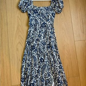 Floral Blue and White Dress
